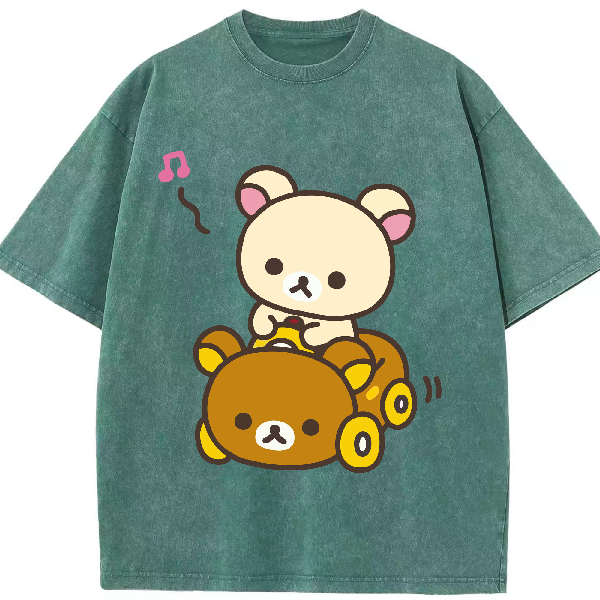 （画像用） リラックマ リラックマ キイロイトリ Rilakkuma Korilakkuma Kiiroitori 綿100% ヴィンテージ風 半袖Tシャツ（フロントプリント）